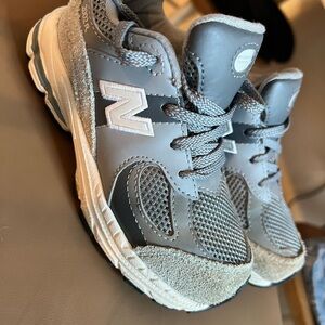 New Balance Kids' Gray and White Sneakers